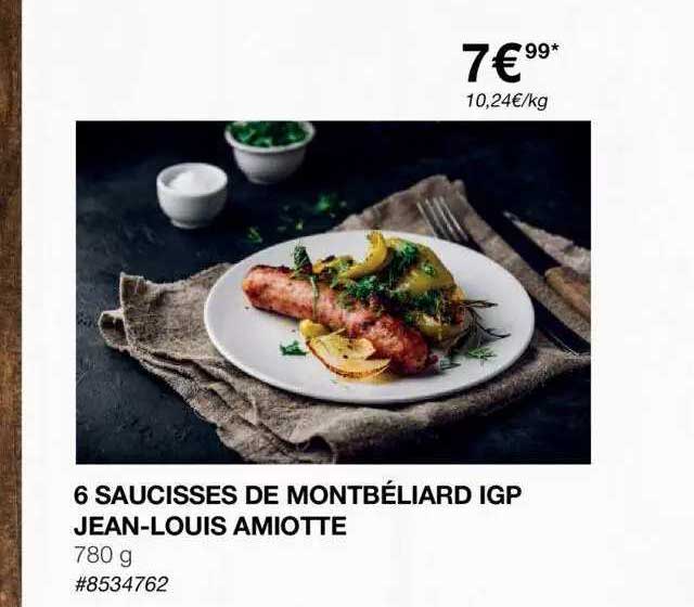 6 saucisses de montbéliard igp jean-louis amiotte