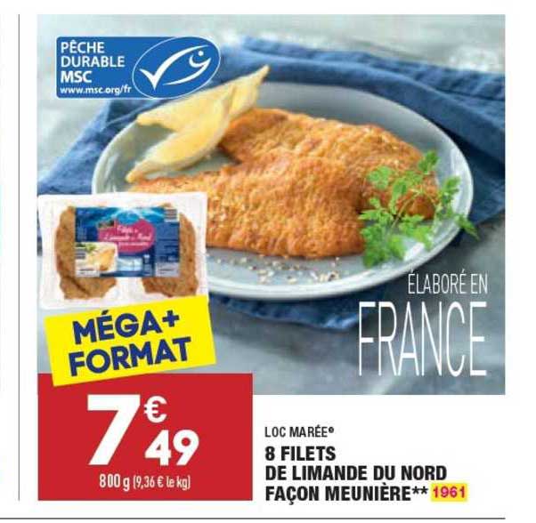 8 filets de limande du nord façon meunière loc marée