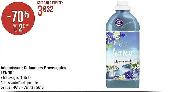 adoucissant calanques provençales lenor