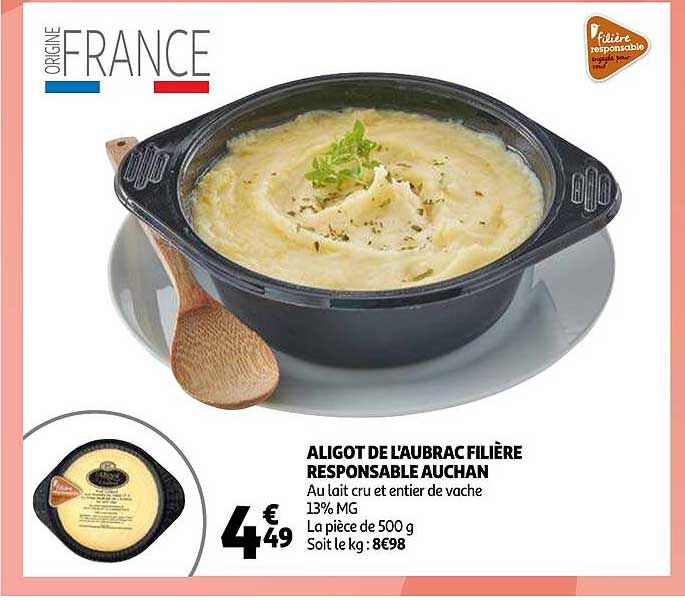 aligot de l'aubrac filière responsable auchan