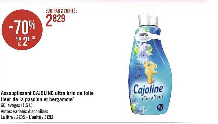 assouplissant cajoline ultra brin de folie fleur de la passion et bergamote