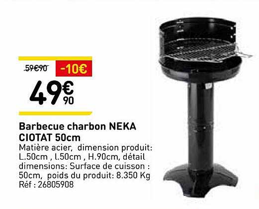 Barbecue Charbon Neka Ciotat 50 Cm