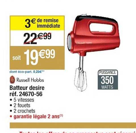 batteur desire russell hobbs réf. 24670-56