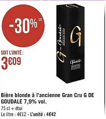 bière blonde à l'ancienne gran cru g de goudale 7,9% vol.