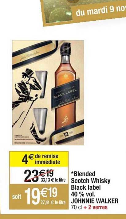 blended scotch wshisky black label 40% vol. johnnie walker