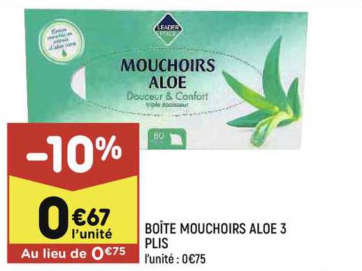 boîte mouchoirs aloé 3 plis