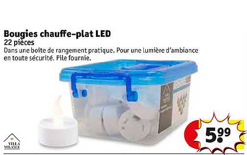bougies chauffe-plat led