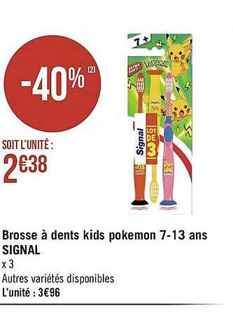 brosse à dents kids pokémon 7-13 ans signal