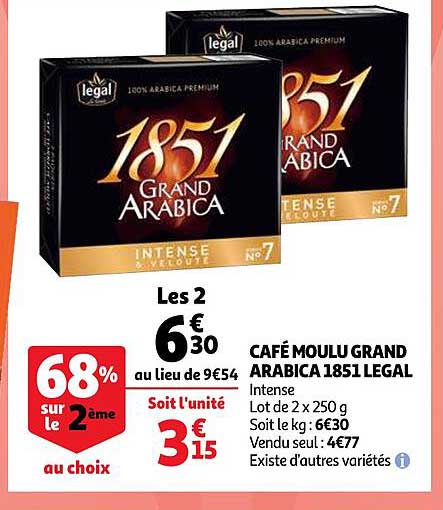 Café Moulu Grand Arabica 1851 Legal