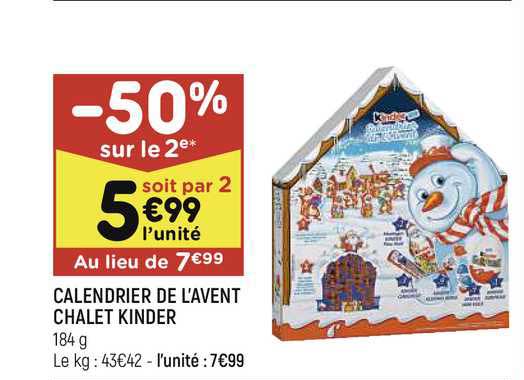calendrier de l'avent chalet kinder