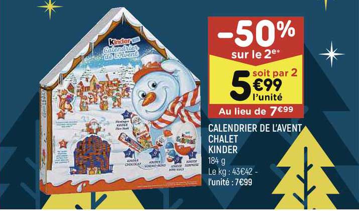 calendrier de l'avent chalet kinder