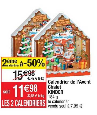 Calendrier De L'avent Chalet Kinder