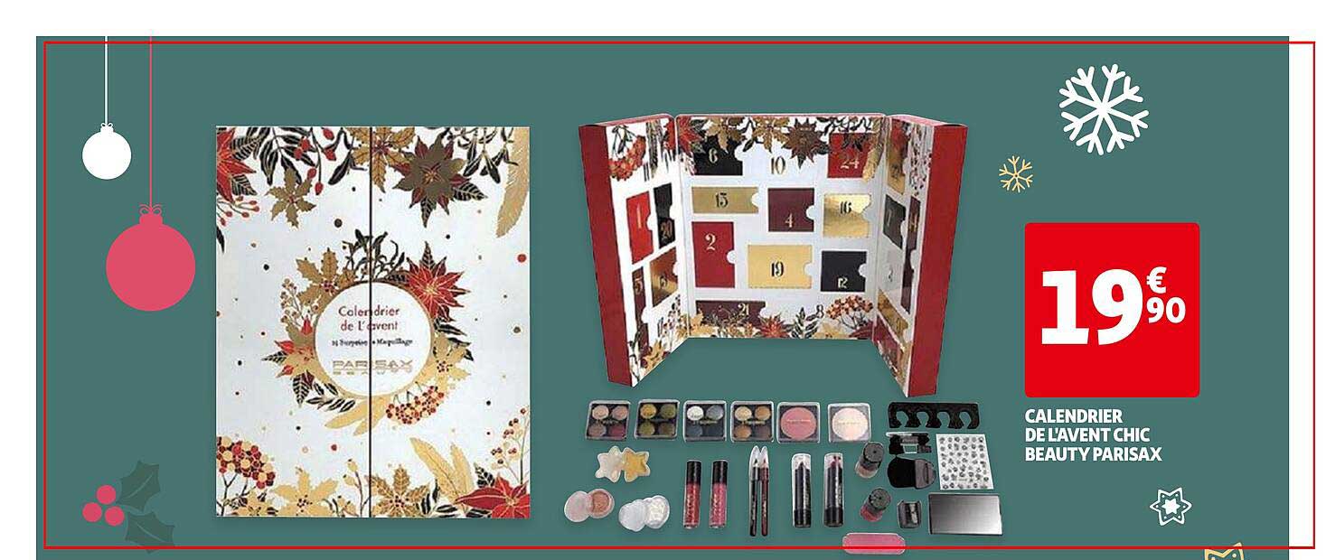 calendrier de l'avent chic beauty parisax