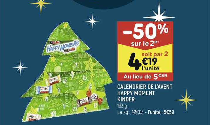 calendrier de l'avent happy moment kinder