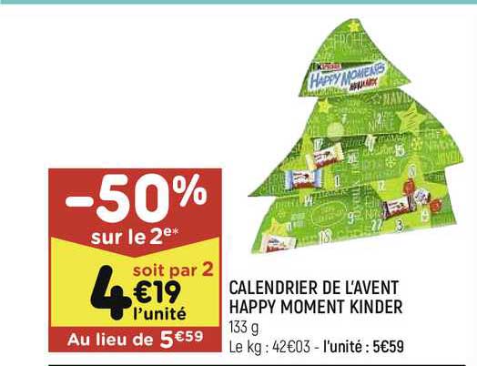 calendrier de l'avent happy moment kinder