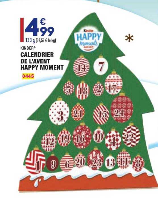 calendrier de l'avent happy moment kinder
