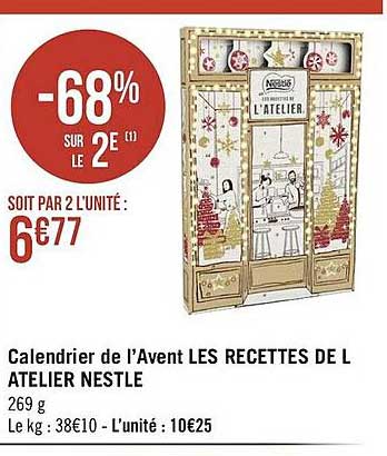 calendrier de l'avent les recettes de l'atelier nestlé