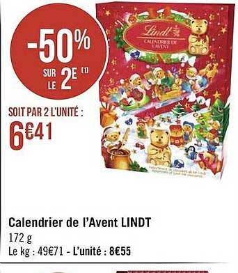 calendrier de l'avent lindt