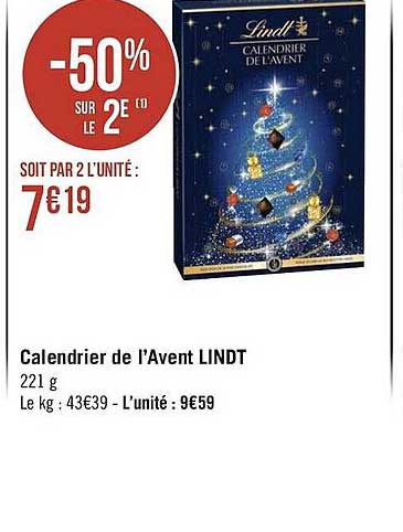 calendrier de l'avent lindt