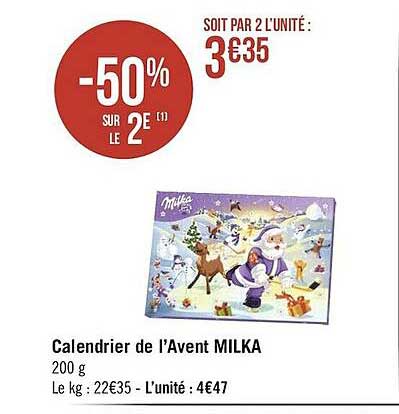 calendrier de l'avent milka