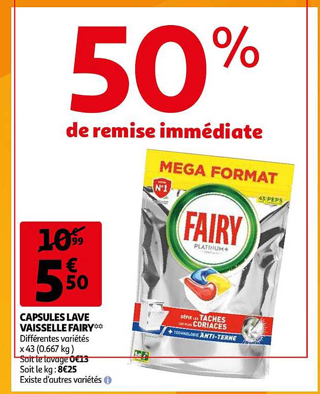 capsules lave vaisselle fairy