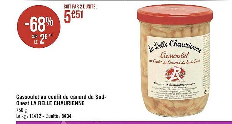 cassoulet au confit de canard du sud-ouest la belle chaurienne