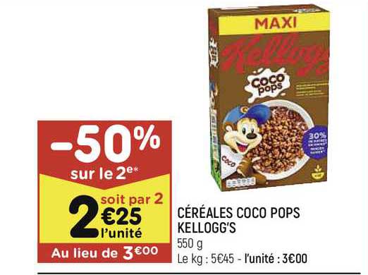 céréales coco pops kellogg's