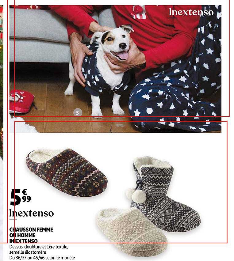 chausson femme ou homme in extenso