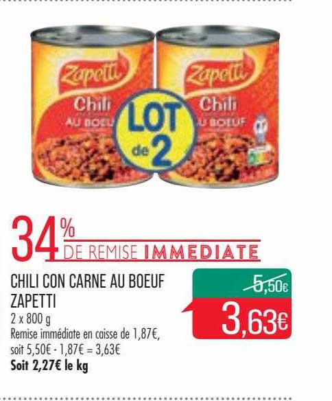 chili con carne au bœuf zapetti
