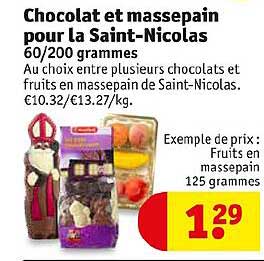 chocolat et massepain pour la saint-nicolas