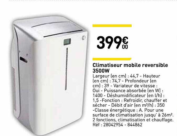 Climatiseur Mobile Réversible 3500w