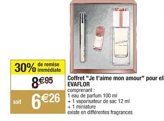 coffret "je t'aime mon amour" pour elle evaflor