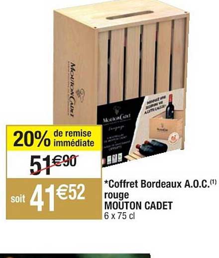 coffret bordeaux a.o.c. rouge mouton cadet