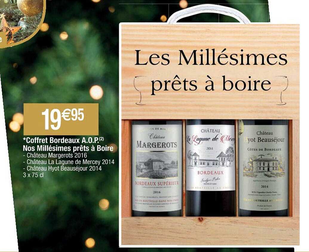 coffret bordeaux a.o.p. nos millésimes prêts à boire