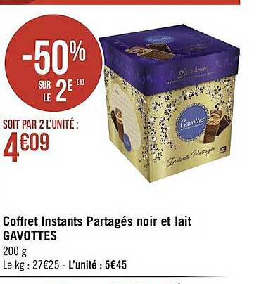 coffret instants partagés noir et lait gavottes