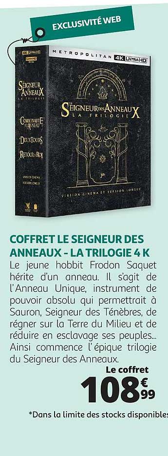 coffret le seigneur des anneau - la trilogie 4k