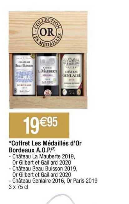 coffret les médaillés d'or bordeaux a.o.p.