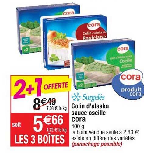colin d'alaska sauce oseille cora