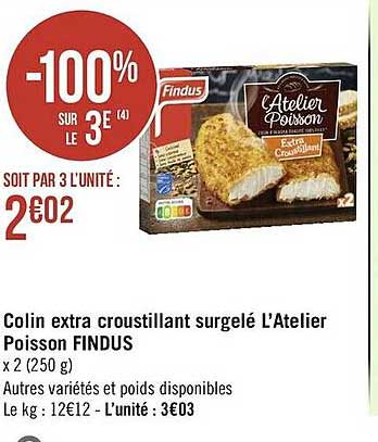 colin extra croustillant surgelé l'atelier poisson findus