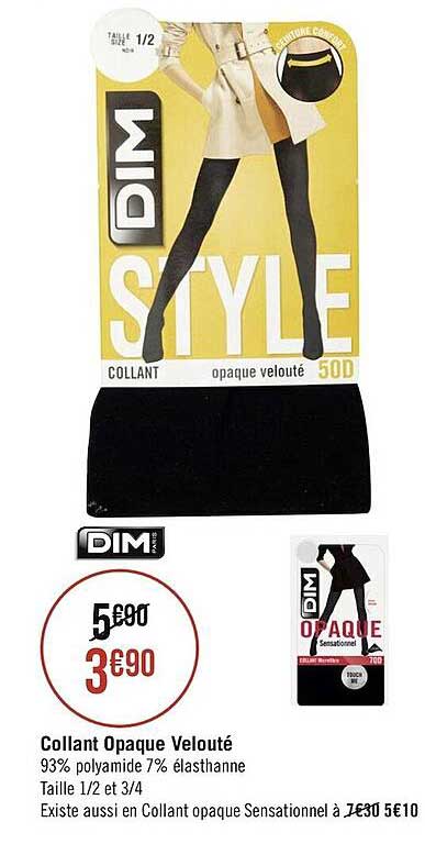 Collant Opaque Velouté Dim