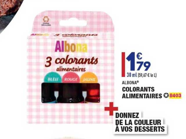 colorants alimentaires albona