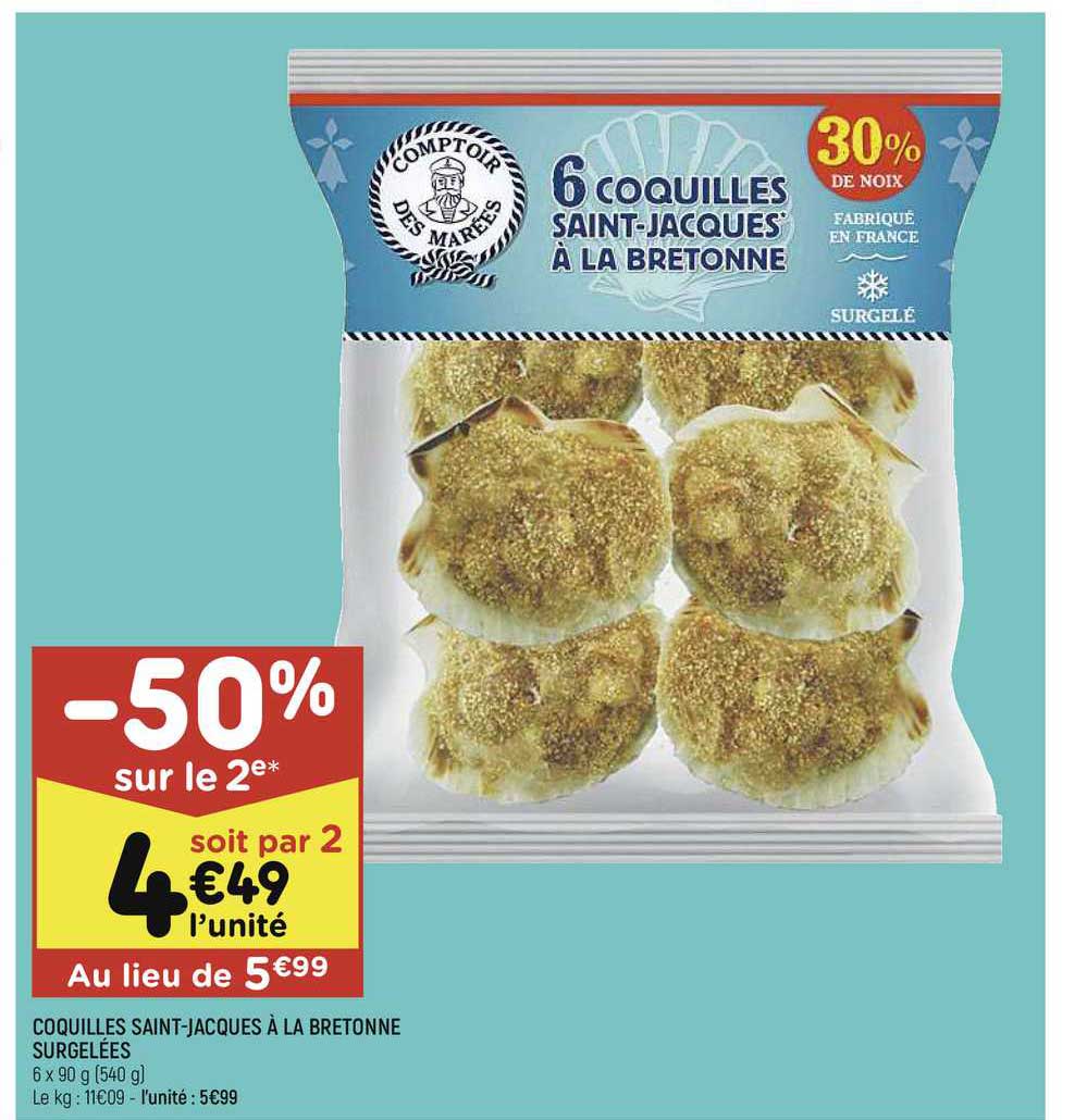 coquilles saint-jacques à la bretonne surgelées