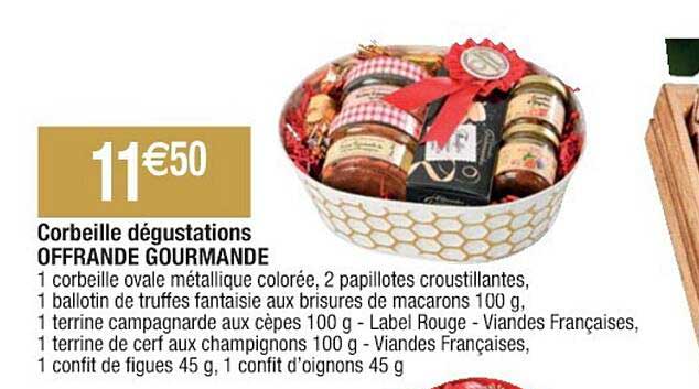 corbeille dégustations offrande gourmande