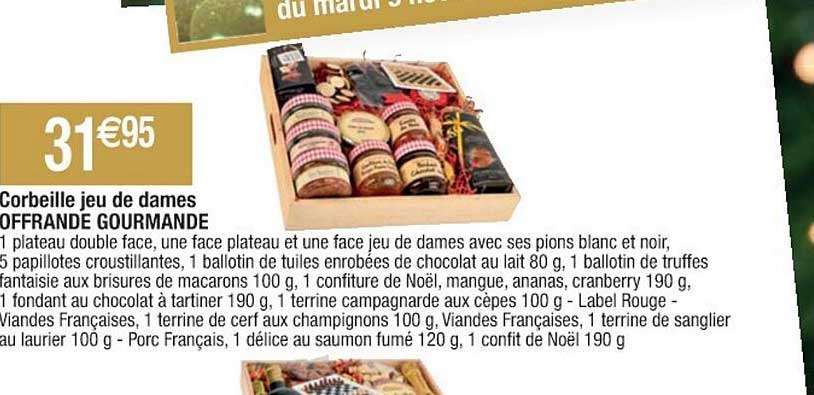 corbeille jeu de dames offrande gourmande