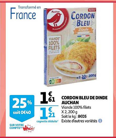 Cordon Bleu De Dinde Auchan