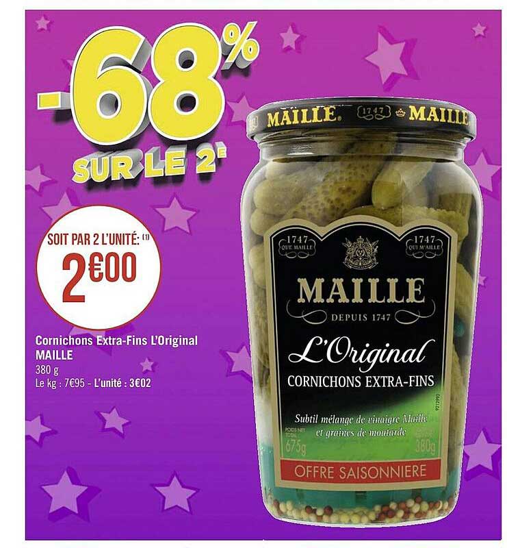 cornichons extra-fins l'original maille