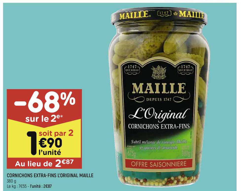 cornichons extra-fins l'original maille