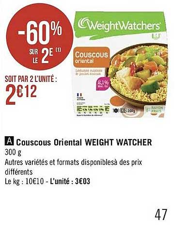 couscous oriental weight watcher