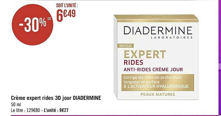crème expert rides 3d jour diadermine