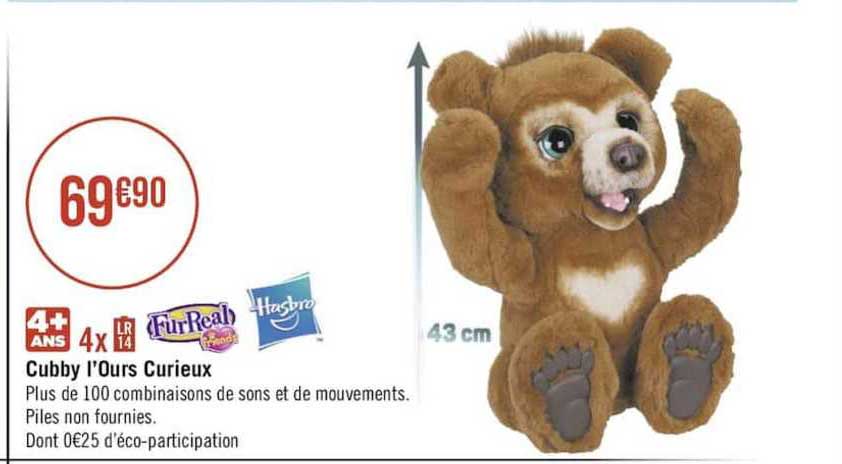 cubby l'ours curieux hasbro